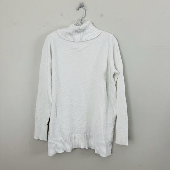Adyson Parker White Fuzzy Turtleneck Pullover Sweater Women’s Size XL - Picture 6 of 7